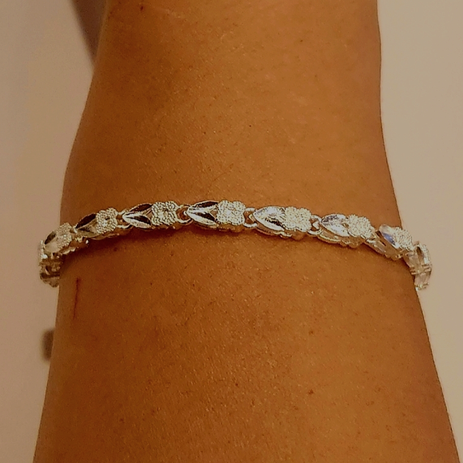 925 Sterling Silvery Bracelet - Elegant Vintage Style, Perfect For Casual.